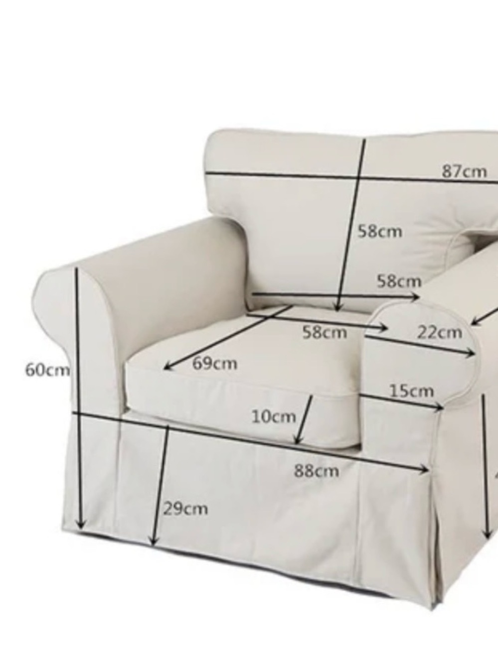 IKEA Ektorp Khaki Slipcover Armchair Cover